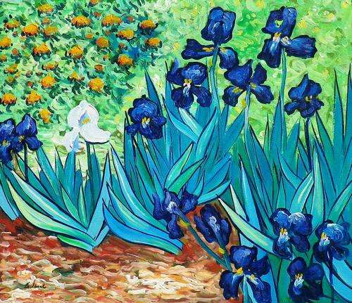 Irisys, copy of Van Gogh by Gilbert. Oil on canvas.
