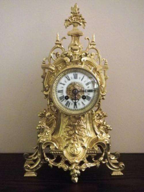 French brass mantel clock built around 1880.