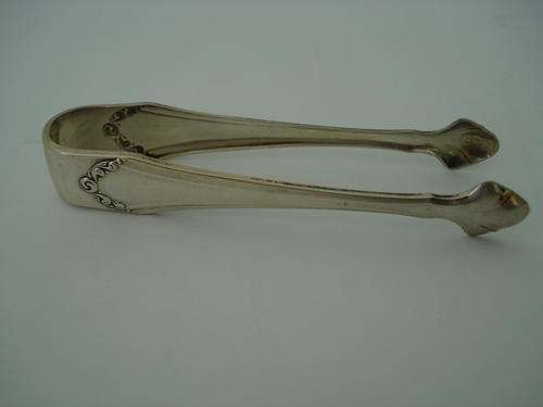 German 835 Silver Sugar Tongs ,Art Nouveau ca 1920.