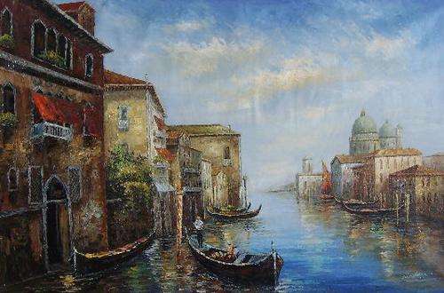 Venice canal by W Adam. 1.8 by 1.2 oil painting / HUGE /.
