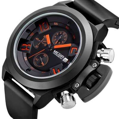 MEGIR 2002 Quartz Men Watch Three Working Sub-dials