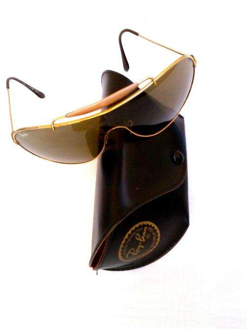 AUTHENTIC RAYBAN WINGS CRAFT GOLD OVERSIZED SHIELD WRAPAROUND