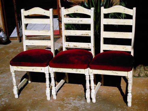 3 x beautiful old dining chairs