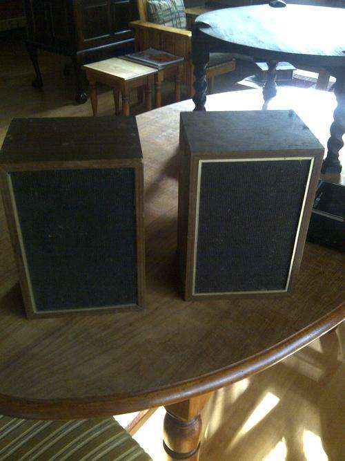 A pair of vintage speakers