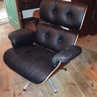 WONDERFUL EAMES STYLE CHAIR AND FOOTSTOOL