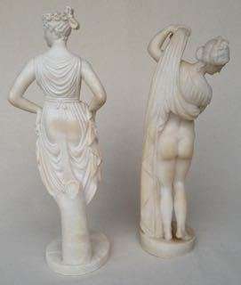 A PAIR OF MARBLE FIGURES OF CLASSIC MAIDENS