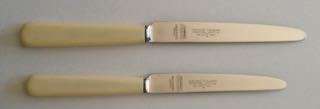 VINTAGE SETS OF WILLIAM RODGERS SHEFFIELD FAUX IVORY BOXED SET OF 6 TABLE KNIVES & 6 DESSERT KNIVES