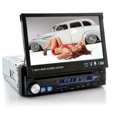 1 DIN Car DVD Player "Viper X" - 7 Inch Flip Out Screen, GPS, Bluetooth, RDS