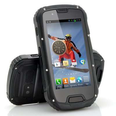 Rugged Android 4.2 Phone "Utor" - 4.3 Inch Gorilla Glass Screen, Quad Core CPU, IP67 Waterproof (Bla