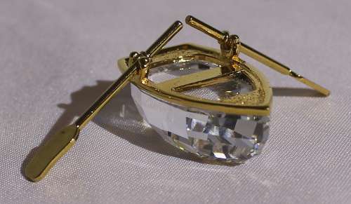 SWAROVSKI CRYSTAL MEMORIES Boxed - ROWBOAT GOLD 176083 Retired 1999