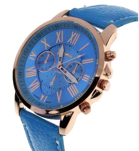 New Casual Watch Women Dress Watches Roman PU Leather Quartz WristWatch