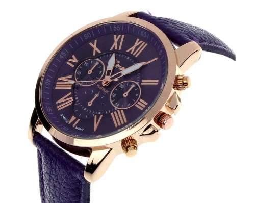 New Casual Watch Women Dress Watches Roman PU Leather Quartz WristWatch