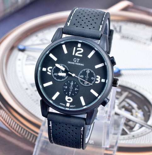 2015 Men Fashion Military Stainless Steel Sport Racing Quartz Analog Wrist Watch