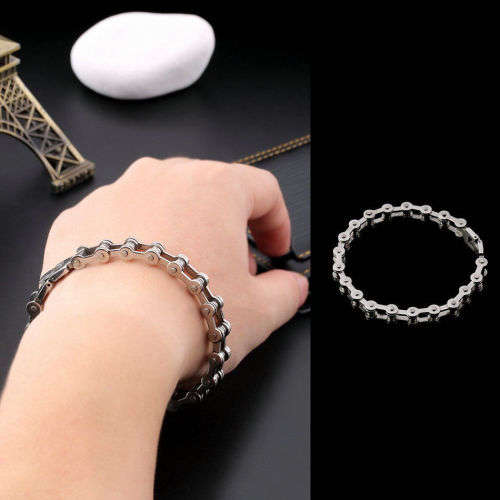 Motorcycle Bike Chain Bangle Stainless Steel Fathers Day Men Bracelet Jewelry