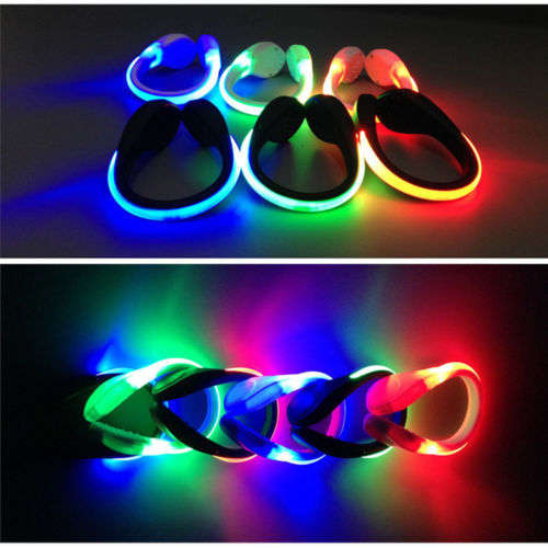 Night Safety Outdoor Sport LED Shoe Clip Bright Light For Running Cycling Bike WHITE CASE