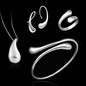 Eardrop Water Drop Big Hand Chain Bracelet Necklace Ring Hook Oval Earings Set