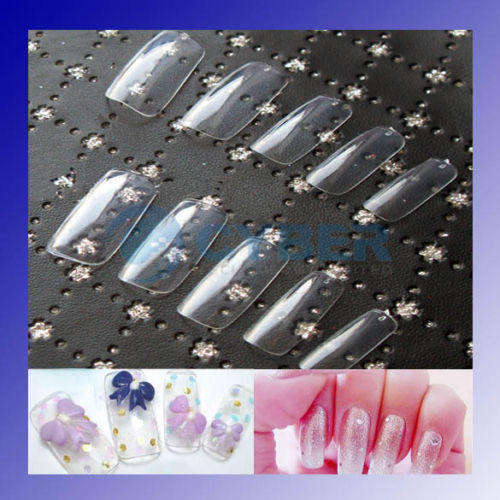 500 Clear French Acrylic Fake False Nail Art Full Tips