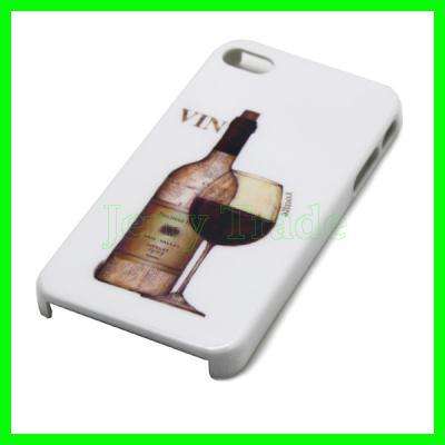 FREE SHIPPING!! Red Port Wine Grape Goblet Bottle Image Hard Back Case Cover for iPhone 4 4S 4Gs