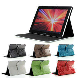 Extra Slim  Samsung P7510 P7500 10.1" Crocodile  Leather Case Covers + Free Screen Protector