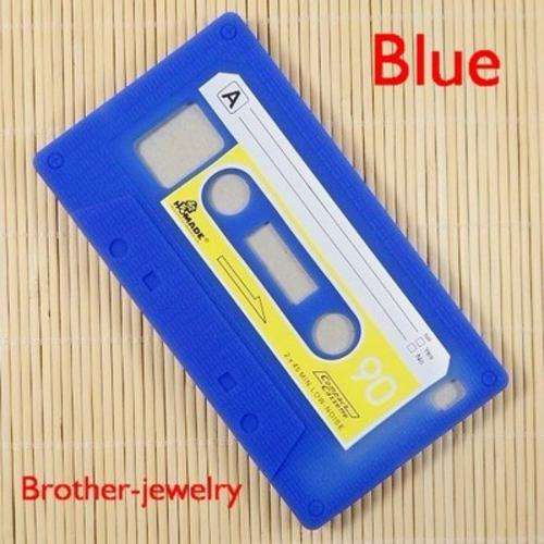 FREE SHIPPING !! BLUE Cassette Tape Soft Silicone Case Cover Skin For Samsung Galaxy S2 i9100