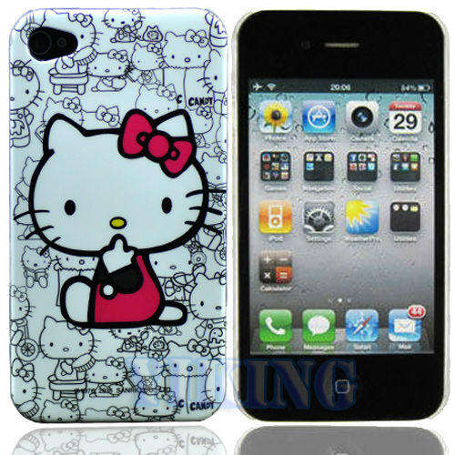 FREE SHIPPING! New White Hello Kitty Hard Case Cover Skin For Apple iPhone 4 4G 4S