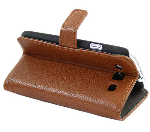 Premium BROWN Wallet Stand Leather Case Cover For SAMSUNG Galaxy S III i9300 + Screen Protector