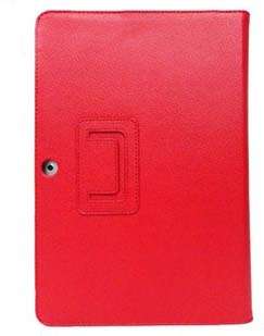 "Free Stylus" RED Premium Samsung Galaxy Tab 2 Leather Flip Case Cover Stand P5110 P5100 Tab2 10.1