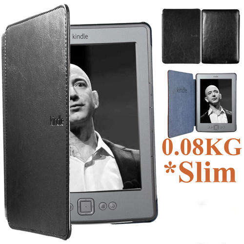 ULTRA SLIM LEATHER CASE COVER HARD SHELL for KINDLE 4 Black