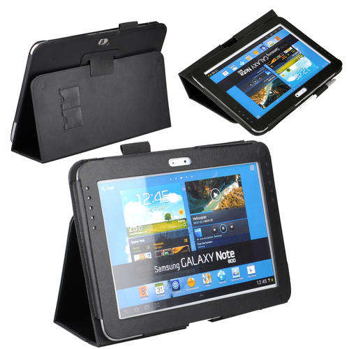 "Free Stylus" Black PU Ultra Slim Stand Leather Case Cover for Samsung Galaxy Note 10.1 N8000