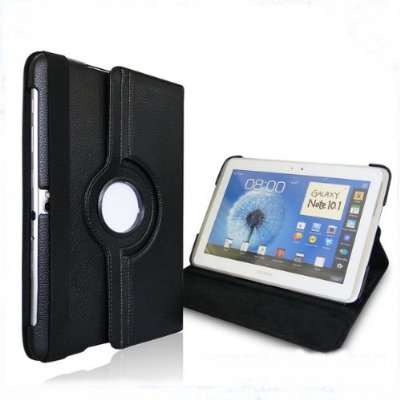 Black PU 360 degree Leather Case for Samsung Galaxy Note 10.1 N8000 Android WiFi Cover