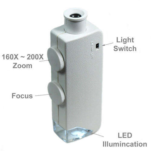 LOCAL STOCK!!  Mini 160X - 200X Zoom Lighted Microscope Jewelers Loupe Magnifying Glass