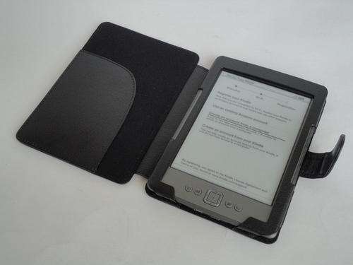 PU Leather Cover Case for Amazon Kindle 4 Kindle e-book Reader + Screen Protector Black