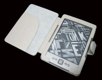 PU Leather Cover Case for Amazon Kindle 4 + Led Light Combo + FREE Screen Protector WHITE