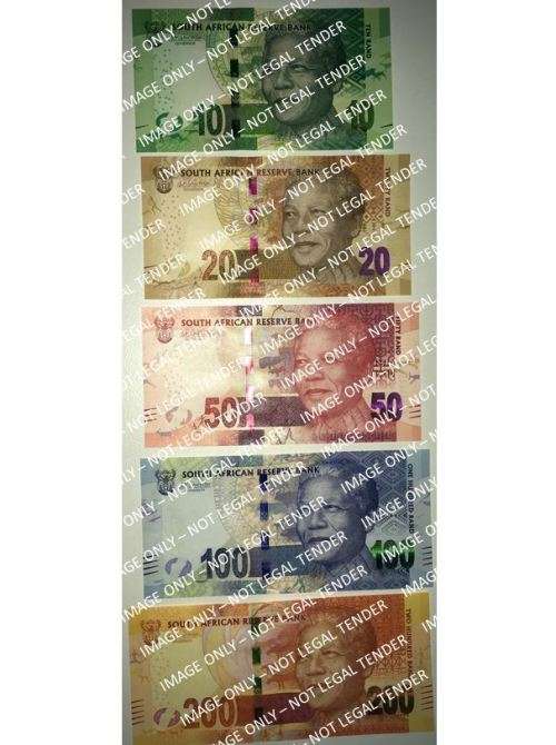 L Kganyago | 1st Issue | Set of AA#456 Series Mandela UNC Notes with Identical Serial Numbers |