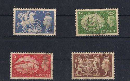 GB 1951 FESTIVAL HIGH VALUES - 2s 6d TO 1 POUND VF USED AS PER SCAN