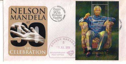 MANDELA THE CELEBRATION WITH HOUGHTON PO BRANCH MANAGER STAMP AS PER SCAN. 15/7/ 2008.