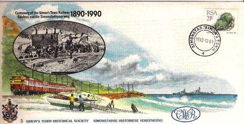1OO YEARS SIMONS TOWN RAILWAY - NUMBER 5, SIMONS TOWN HISTORIC SOCIETY NUMBERED 673. CLEAN ITEM