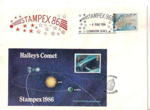 RARE HALLEY'S COMET, STAMPEX 1986 COVER WITH STAMPEX DATE STAMP AS PER SCAN. VERY CLEAN