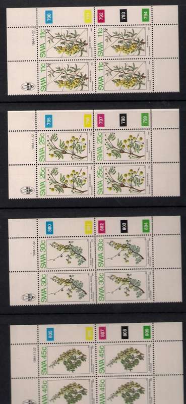 FULL SET OF CONTROL BLOCKS OF 4 - MINT CONDITION. SACC 445-448  AS PER SCAN