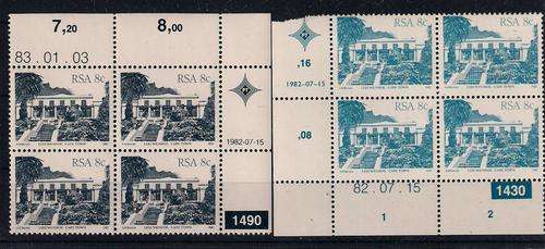 REPRINT 8C CONTROL BLOCKS OF 4 - LIGHT BLUE & DARK GREY BLUE AS PER SCAN