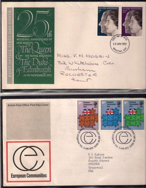 TWO  -   FDC'S , 25 WEDDING ANNIVERSARY & EUROPEAN COMMUNITIES AS SEEN IN SCAN