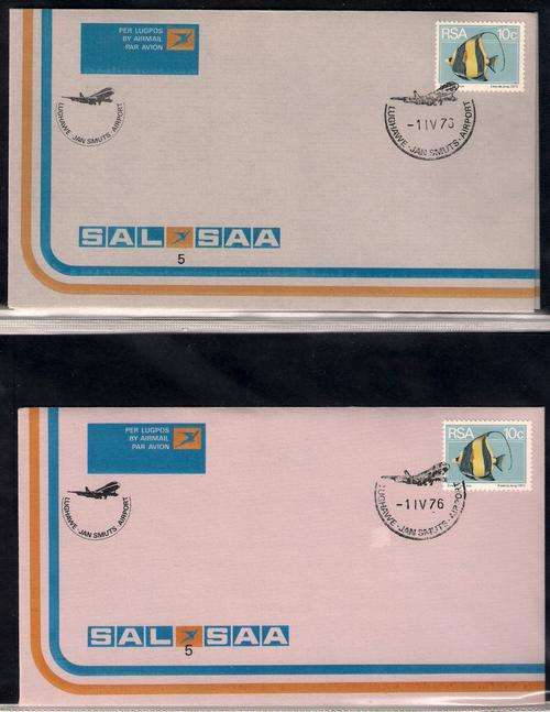 SAA - TWO FDC'S 5 DIFFERENT COLOUR COVERS AS PER SCAN. GOOD CONDITION. ONE BID FOR BOTH