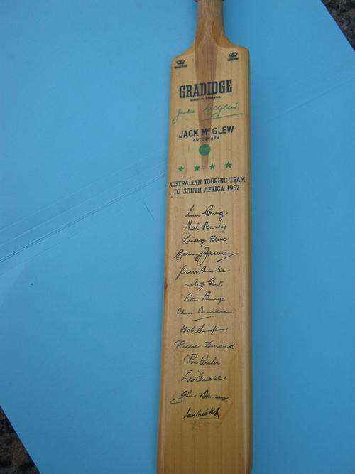Autographed minature cricket bat