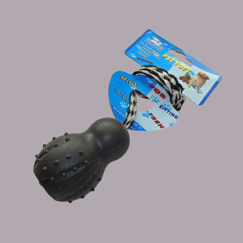 Nibbler chew toy with rope handle - Black
