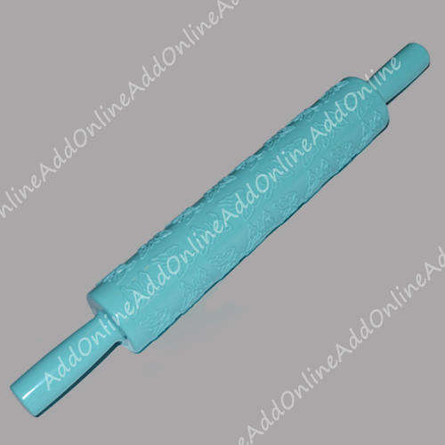 Butterfly Pattern Rolling Pin for fondant - Light Blue
