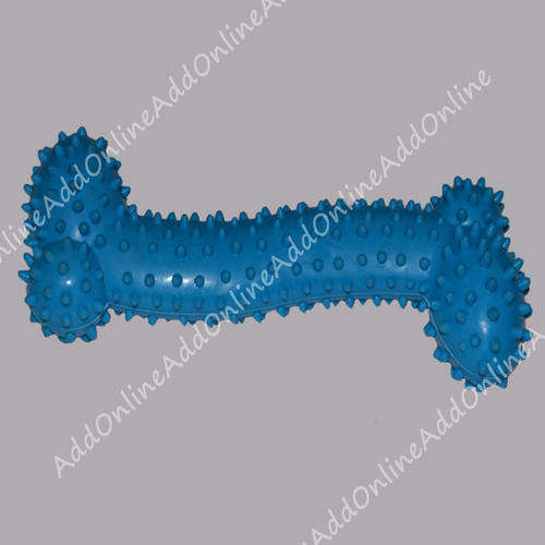Flexible Rubber Bone Dog Chew Toy - Blue