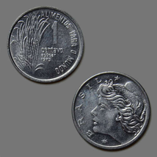 1 Centavo Brazil 1975 Coin - Sugar Cane