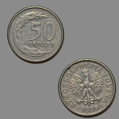 50 Groszy Poland 1995 Coin - " The Winged Eagle "