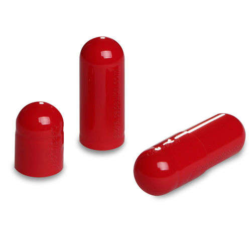 1000 x Empty Gelatin Capsules Size 0 Red
