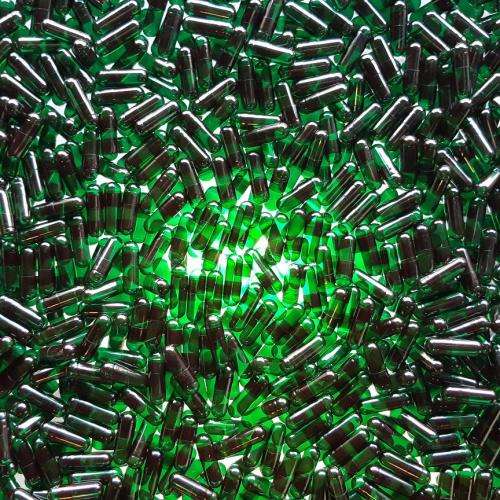 1000 x Empty Gelatin Capsules Size 0 Dark Green Translucent Separated